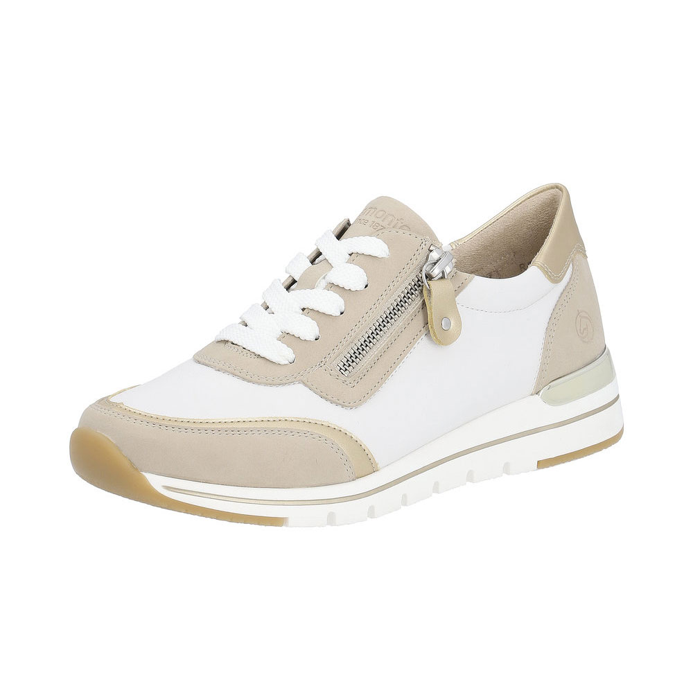 Remonte Sneaker Beige-Weiss schräg Aussenseite