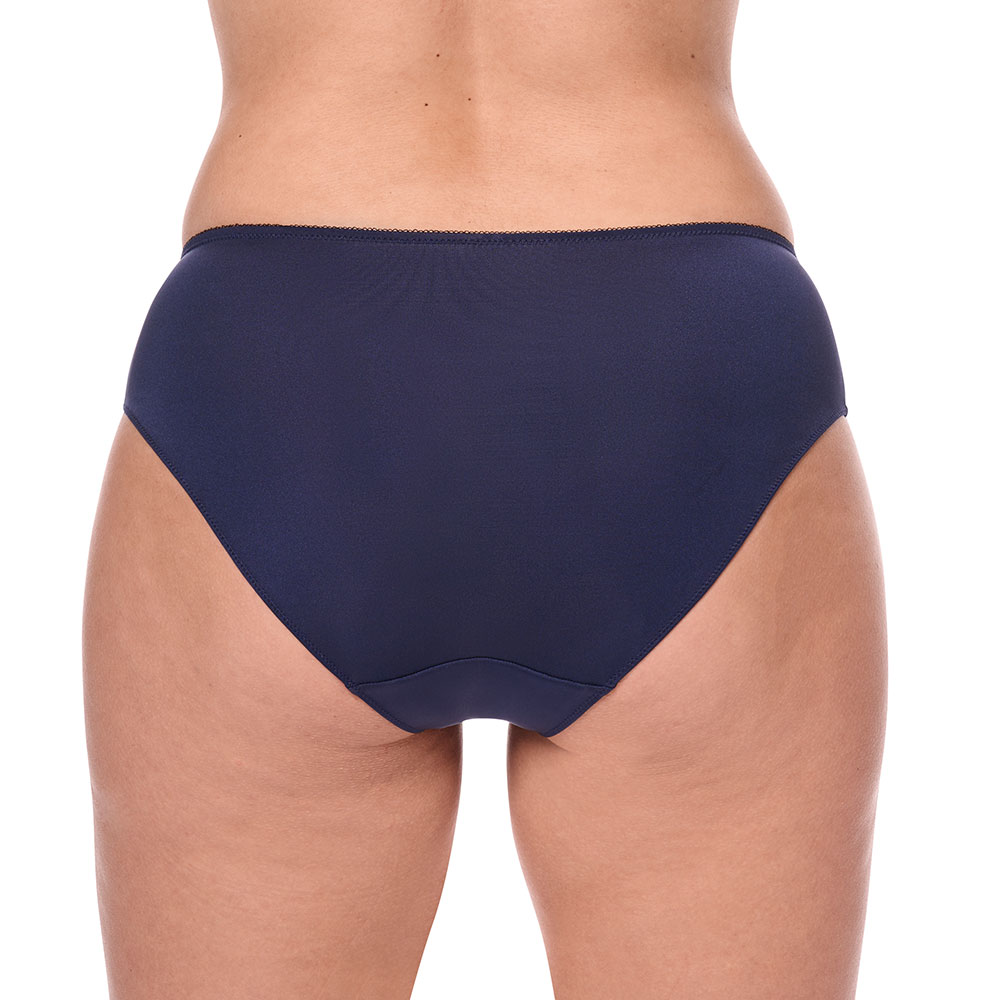 Amoena Slip Delila in Dunkelblau/Magenta - Model Rückseite