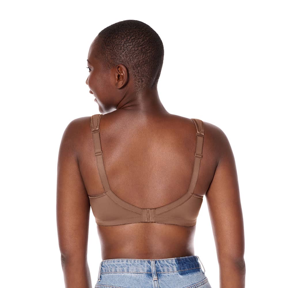 Amoena Prothesen-BH Isadora SB in Mocha - Rückseite Model Amoena Prothesen-BH Isadora SB in Mocha - Rückseite Model