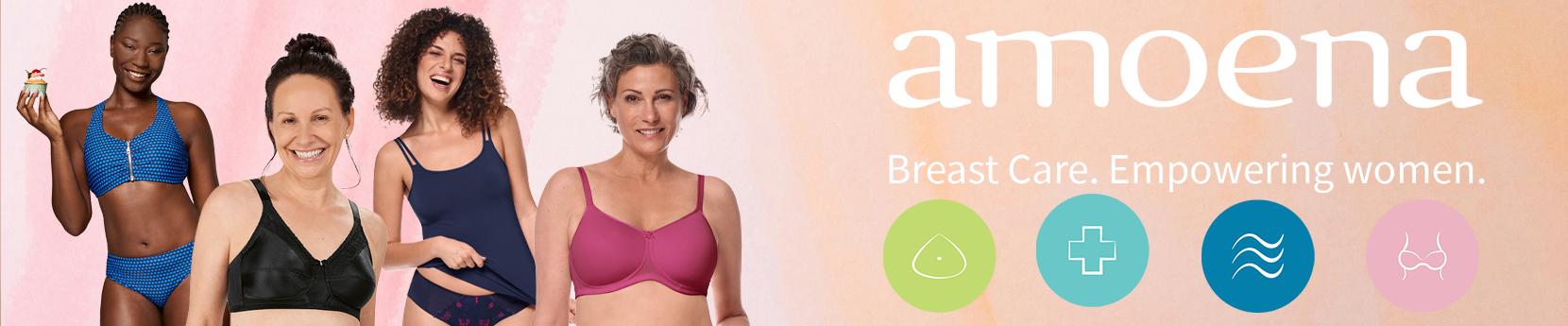 Bei uns finden Sie Amoena Produkte aus den Bereichen Erstversorgung, Brustprothetik sowie Dessous und Bademode.