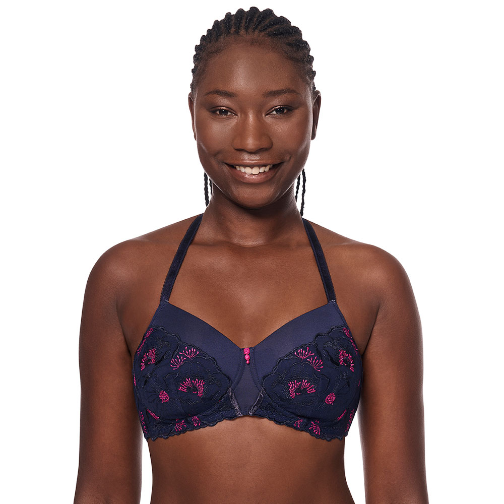 Amoena Prothesen-BH Delila SBP in Dunkelblau/Magenta Amoena Prothesen-BH Delila SBP in Dunkelblau/Magenta - Model Neckholder