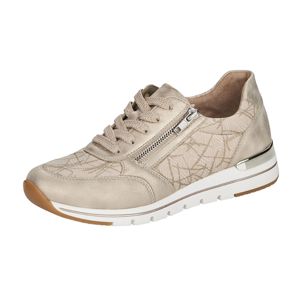 Remonte Damensneaker in Beige und Gold - Frontansicht