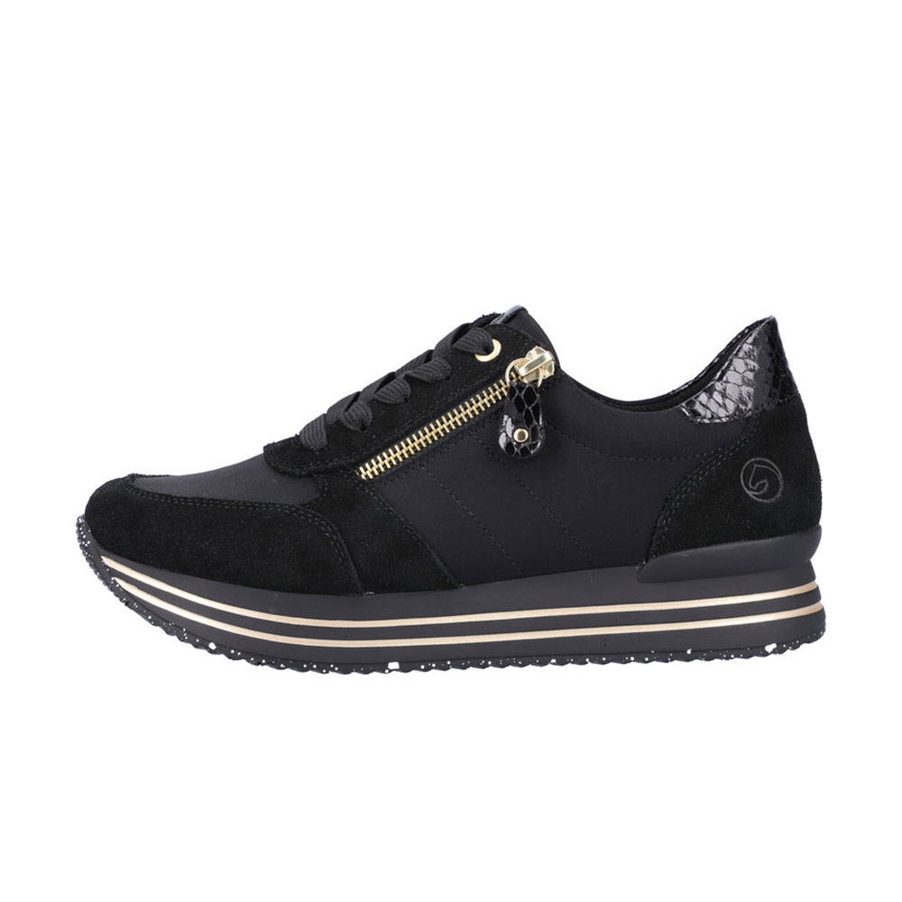 Remonte Sneaker Samira in Schwarz /Gold - Außenseite