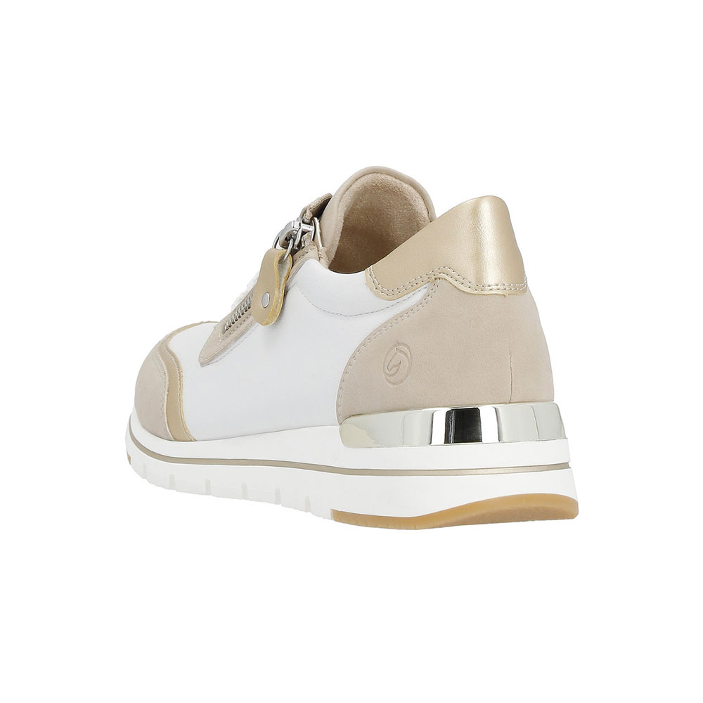 Remonte Sneaker Beige-Weiss Ferse von hinten