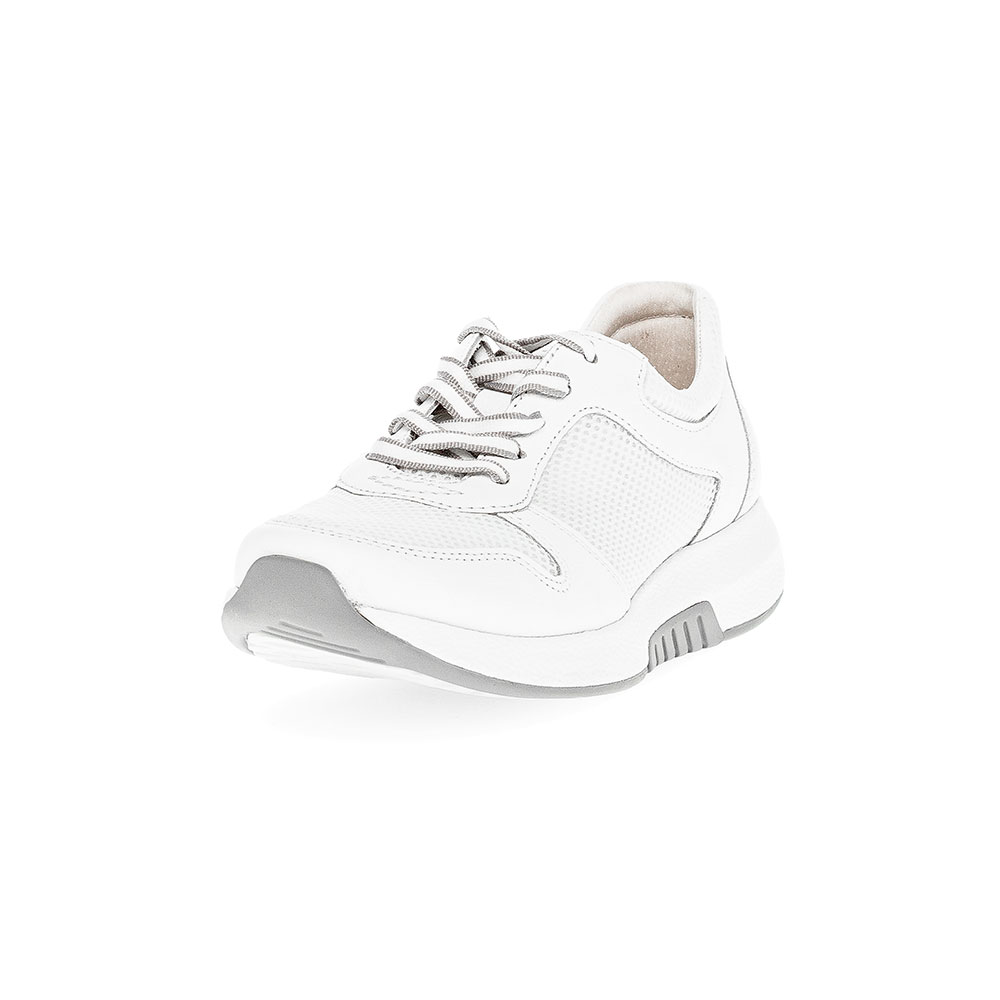Gabor Rollingsoft Sneaker in Weiß/Grau - Front