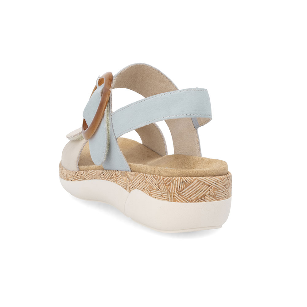 Remonte Sandale Blau-Beige Ferse von hinten