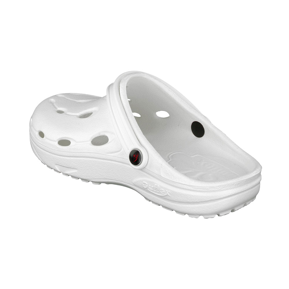 Chung Shi Dux Clogs, Farbe Weiss, seitlich hinten