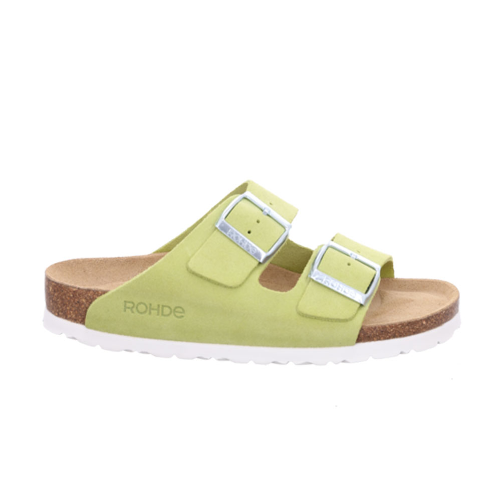 Rohde Damen Pantolette Alba mit zwei Riemen Kiwi Aussenseite