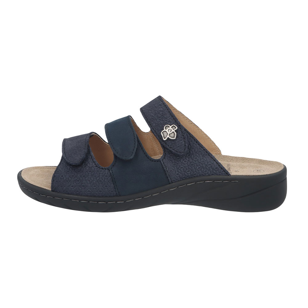 Solidus Pantolette Wellness Spezial in Dunkelblau - Außenseite