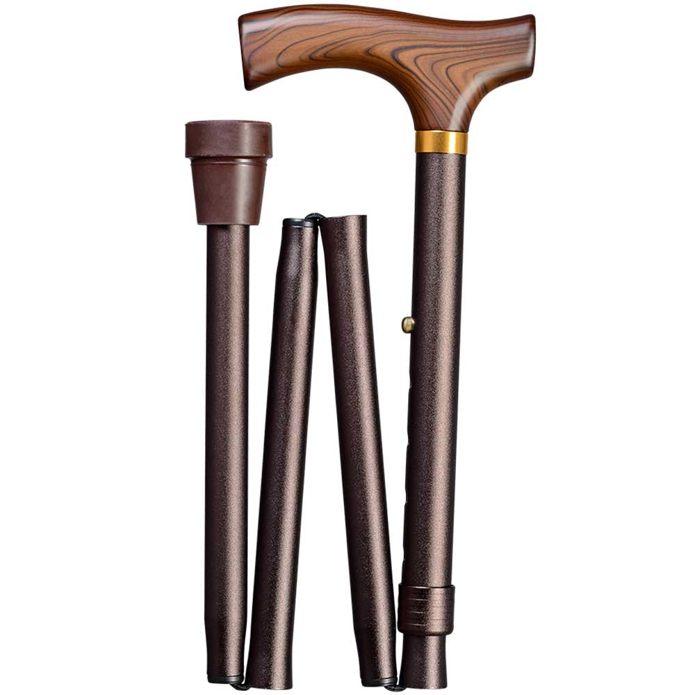 GASTROCK FRITZ FALTSTOCK, faltbarer Gehstock, höhenverstellbar, Bronze