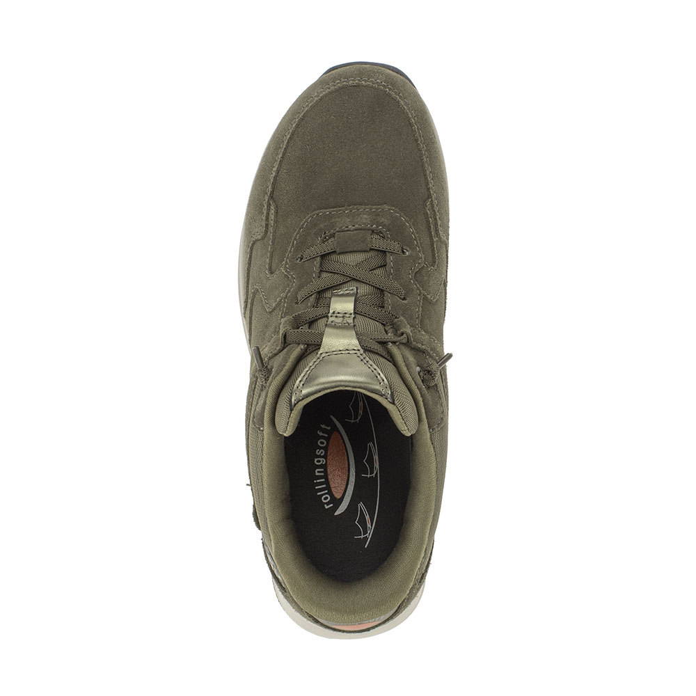 Gabor rollingsoft Sneaker in Dunkelgrün - Oberseite