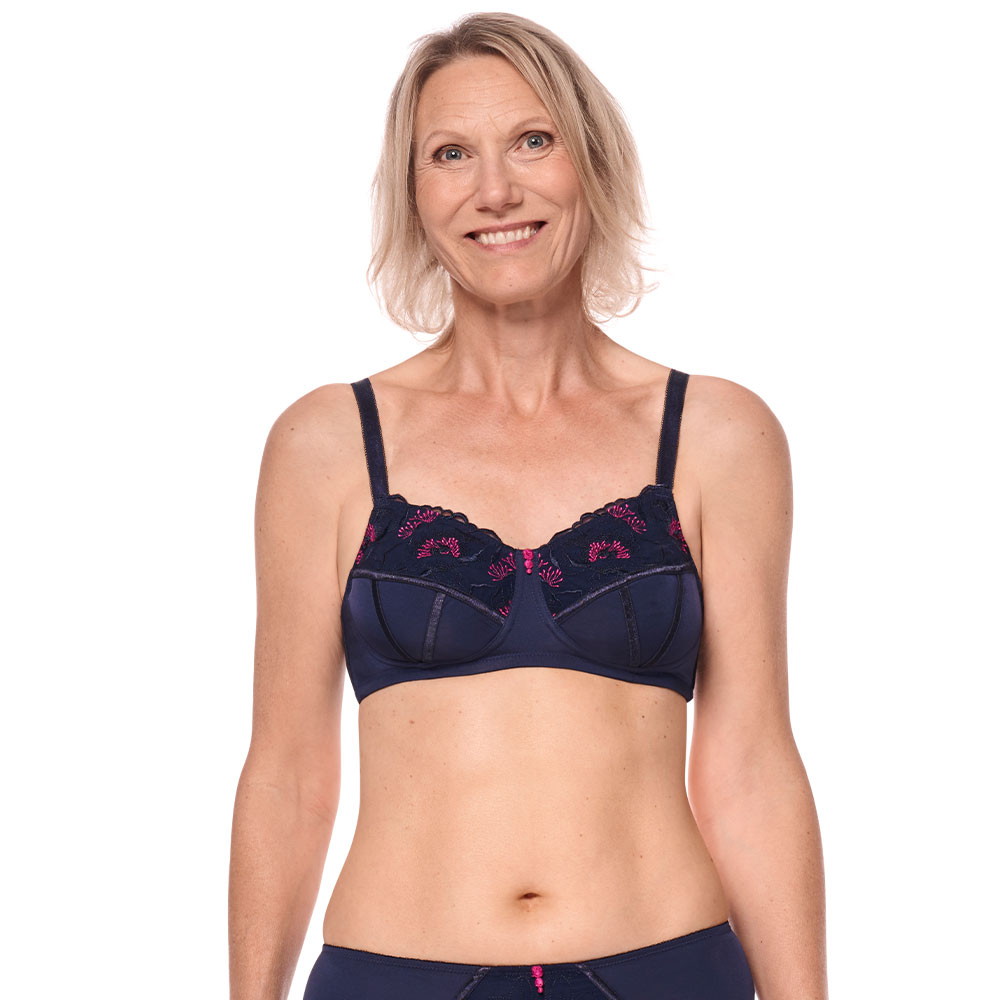 Amoena Prothesen-BH Delila SB in Dunkelblau/Magenta Amoena Prothesen-BH Delila SB in Dunkelblau/Magenta - Model