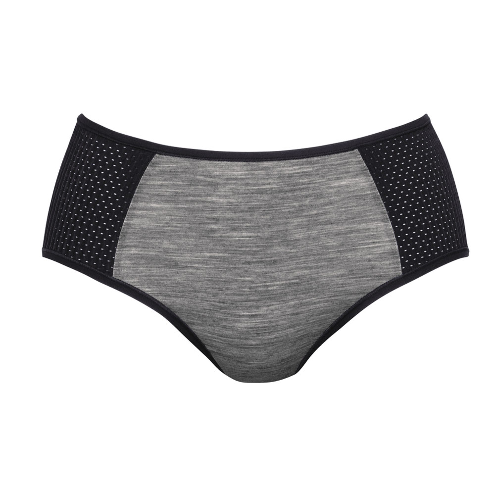 Anita active Sport-Panty HighWaist+ PanAlp Wool in Schwarz/Grau