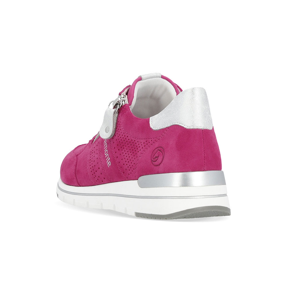 Remonte Damen Sneaker Pink schräg von hinten