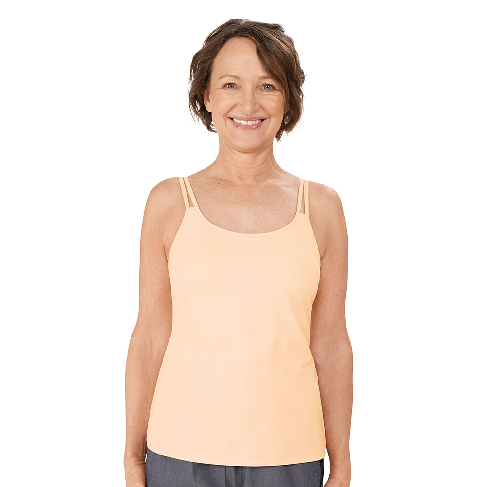 Amoena Valletta Top in Peach - Model Amoena Valletta Top in Peach - Model