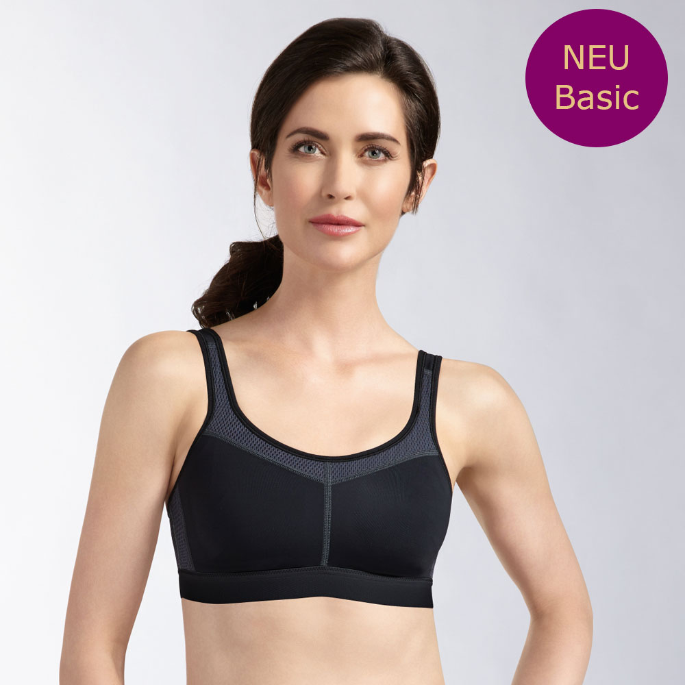 Amoena Power SB, Sport-BH, Farbe: Schwarz-Grau