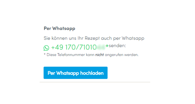 Rezept per WhatsApp senden Senden Sie uns Ihr Rezept zur Bearbeitung gerne auch per WhatsApp zu