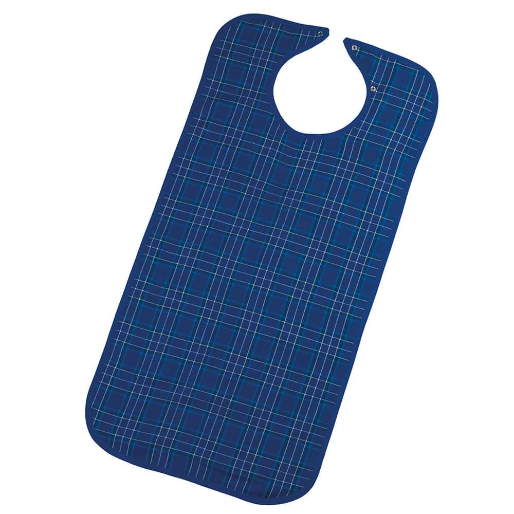 Suprima Ess-Schürze mit Druckknöpfen blaukariert