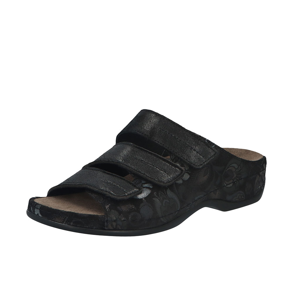 Berkemann Pantolette Andrea Schwarz Berkemann Pantolette Andrea Schwarz mit floralem Muster