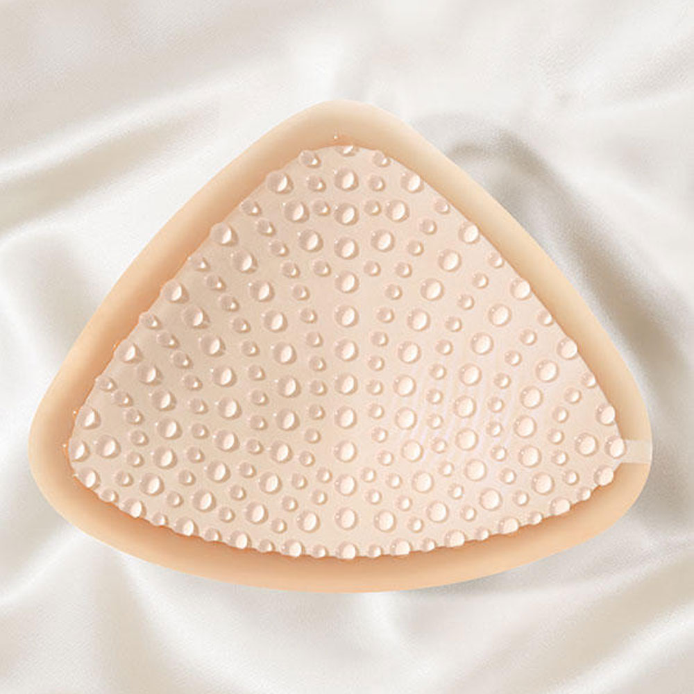 Amoena Contact Light 3S, symmetrische Brustprothese aus Leichtsilikon mit selbsthaftender Schicht, Rückseite