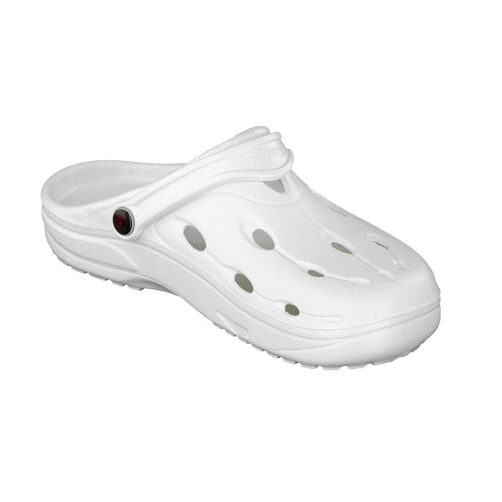 Chung Shi Dux Clogs, Farbe Weiss, seitlich vorne