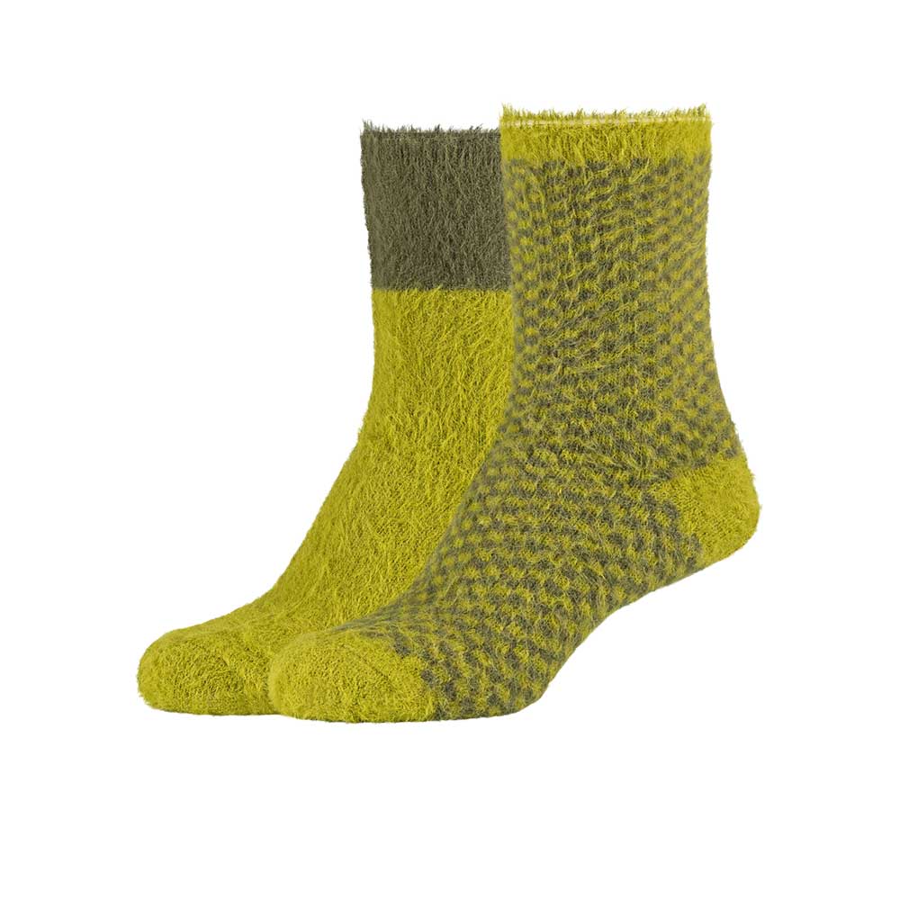 Camano Kuschelsocken gemustert in Grün