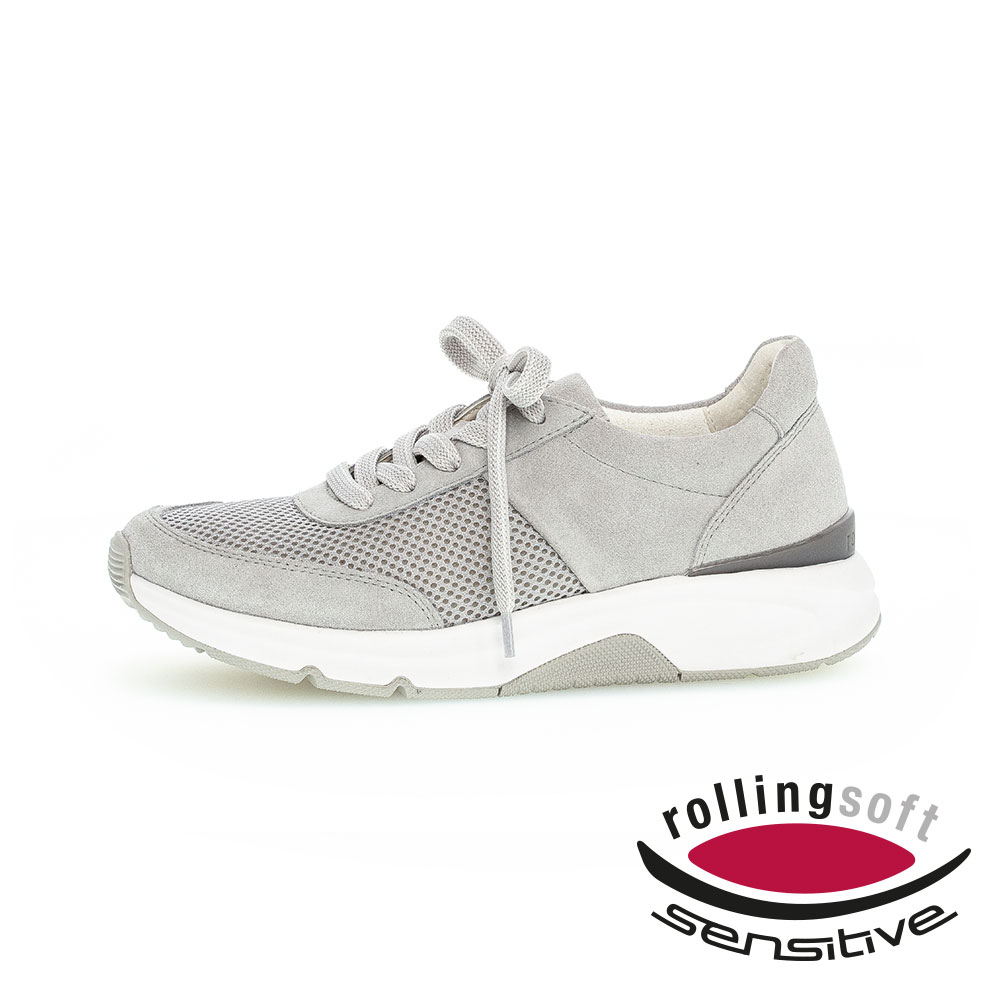 Gabor Rollingsoft Sneaker für Damen in Grau- Seitenansicht mit Logo