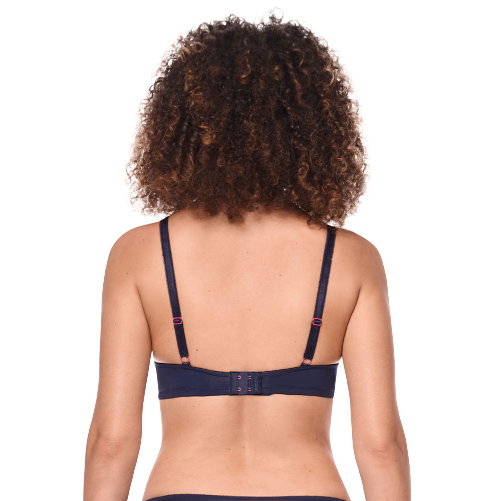 Amoena Prothesen-BH Delila WB in Dunkelblau/Magenta - Model Rückseite