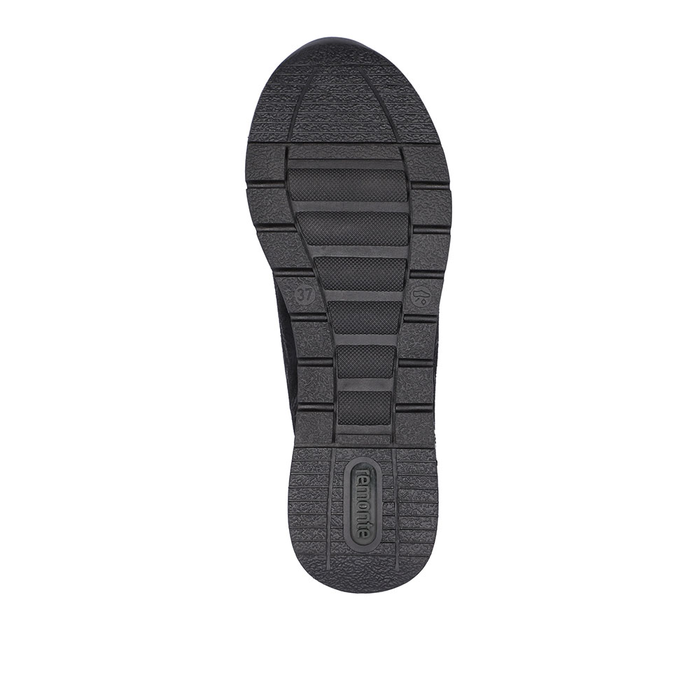 emonte Damen Sneaker Lack-Details schwarz Sohle von unten