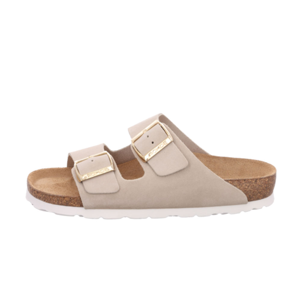 Rohde Damen Pantolette Alba mit zwei Riemen Beige Aussenseite