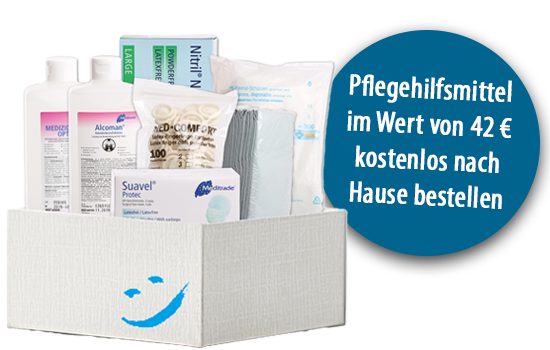 Pflegehilfsmittel im Wert von 42€ kostenlos nach Hause bestellen