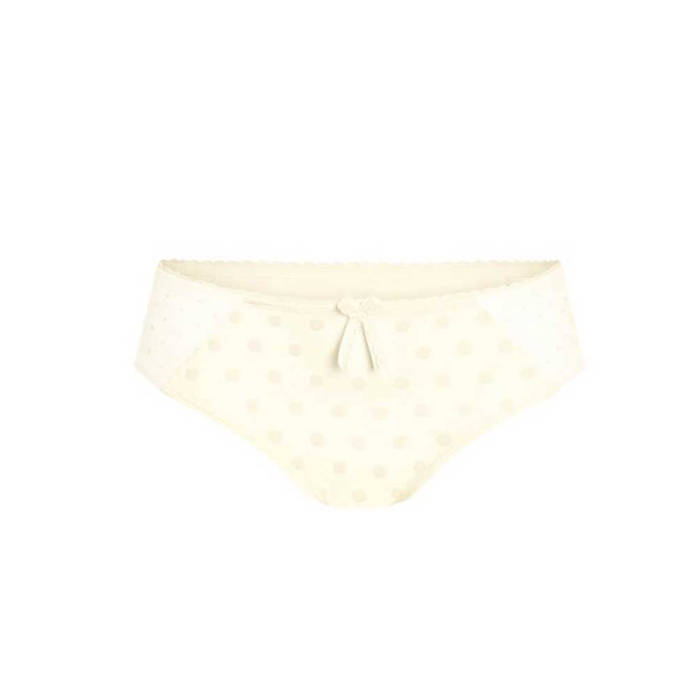 Wollweißer Amoena Slip mit samtigen Punkten aus der Kylie Serie